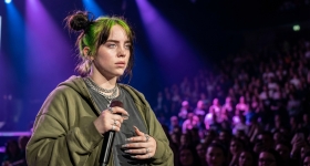 Billie Eilish performing live on stage at the 3Arena in Dublin