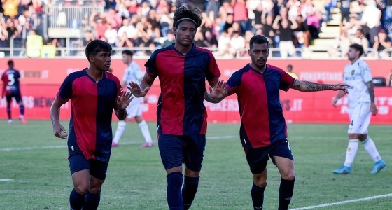 Cagliari Calcio playing against Bologna FC at Sardegna Arena in Cagliari