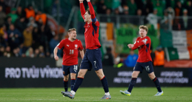 Match de qualification pour la Coupe du Monde entre la Tchéquie et le Danemark au stade Letná de Prague