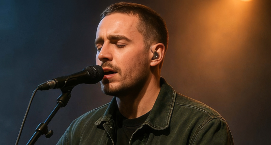 Dermot Kennedy performing live on stage at the Aviva Stadium in Dublin