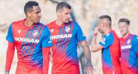 FC Viktoria Plzen playing against SS Lazio at the Stadion Doosan Arena in Pilsen