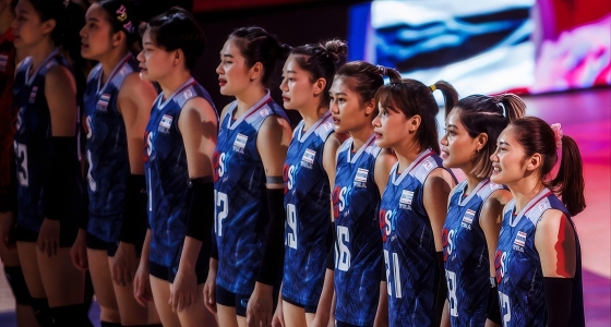 การแข่งขันวอลเลย์บอลระหว่างฝรั่งเศสกับไทยที่สนามเนชันแนลอินดอร์สเตเดียมในปักกิ่ง