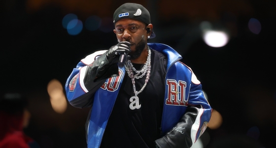 Kendrick Lamar performing live on stage at the Johan Cruijff ArenA in Amsterdam