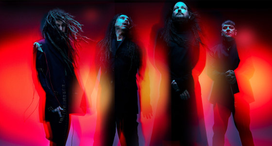 Korn performing live on stage at the O2 Arena in Prague