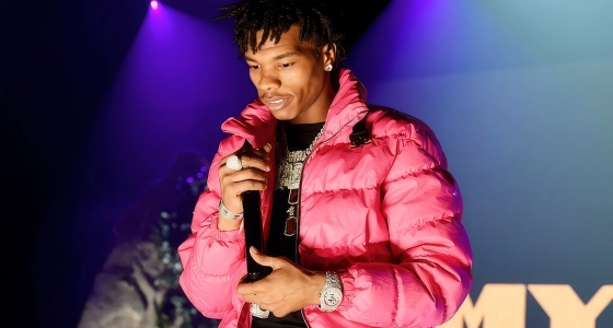 Lil Baby performing live on stage at The O2 Arena in London