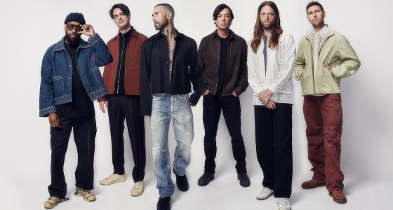 Maroon 5 en concert sur scène à l'Hippodrome de San Isidro à Buenos Aires
