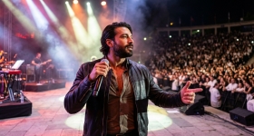Mert Demir duke performuar live në Harbiye Cemil Topuzlu në Stamboll