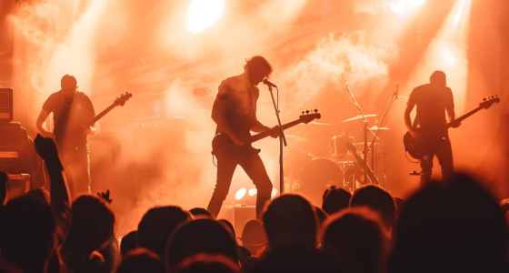 Grupi OK Go duke performuar live në O2 Forum Kentish Town në Londër