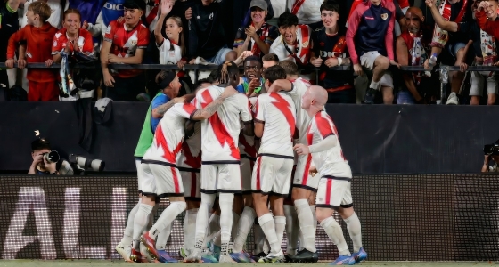 Match de football entre le Rayo Vallecano et le KF Shkendija au stade Estadio De Vallecas à Madrid
