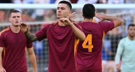 Fußballspiel zwischen Roma und FC Viktoria Plzeň im Stadio Olimpico in Rom