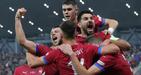 Мач между Сърбия и Латвия от квалификациите на стадион Райко Митич в Белград