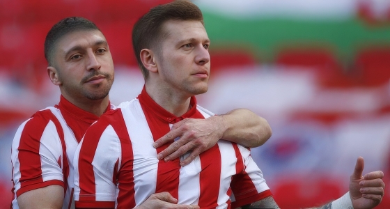 Partita di calcio tra Stoke City e Blackburn Rovers al bet365 Stadium di Stoke-on-Trent