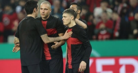 Bremen'deki Weser-Stadion'da Werder Bremen ve Bayer 04 Leverkusen futbol maçı