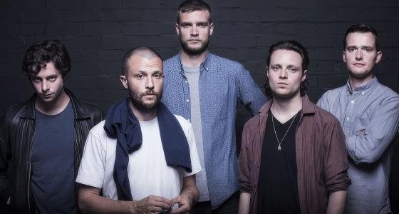 The Maccabees performing live on stage at Alexandra Park in London