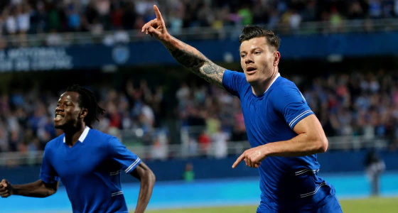 Fótboltaleikur á milli Troyes og AS Monaco á Stade de l'Aube leikvanginum í Troyes